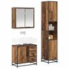vidaXL Bathroom Furniture Set with Door 3 pcs Old wood 65 x 33 x 60 cm