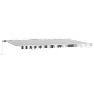 vidaXL Manual Retractable Awning Anthracite&White 600x300 cm