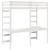vidaXL Loft Bed Frame White 90 x 190 cm Solid Pine Wood
