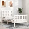 vidaXL Bed Frame without Mattress White 100x200 cm Solid Wood Pine