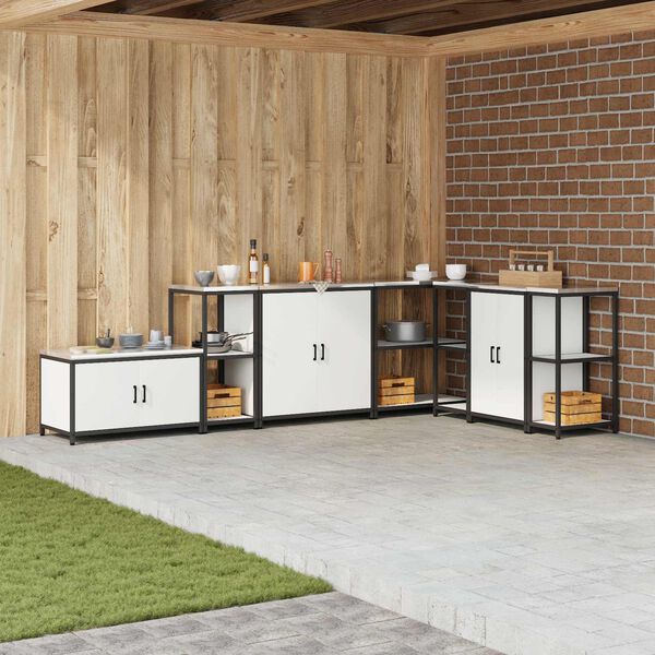 vidaXL Kitchen Storage with Shelf White 40 x 50 x 92 cm Steel
