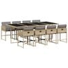 vidaXL 9 Piece Garden Dining Set with Cushions Mix Beige Poly Rattan