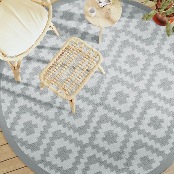 vidaXL Outdoor Carpet ARAKIL Grey &Oslash;200 cm PP