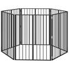vidaXL Dog Gate 6 pcs Black 80 x 100 cm Galvanised Steel