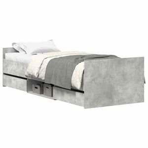 vidaXL Bed Frame without Mattress Concrete Grey 100x200 cm
