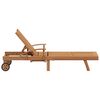 vidaXL Sun lounger Folding Brown 195 x 59 x 78.5 cm Solid Teak Wood