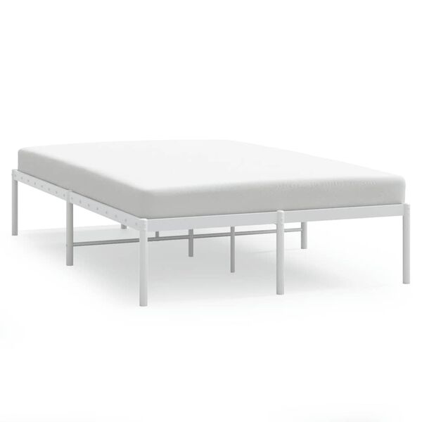 vidaXL Metal Bed Frame without Mattress White 120x200cm
