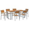 vidaXL Garden Dining Set 7 pcs Grey Solid Acacia Wood