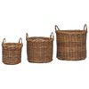 vidaXL Planter Basket with Storage 3 pcs Brown