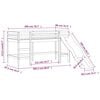 vidaXL Kids' Loft Bed with Tower without Mattress Pink 80x200 cm