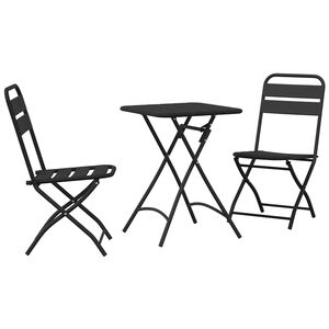 vidaXL Bistro Set 3 pcs Anthracite Steel
