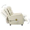vidaXL Wing Back Massage Reclining Chair Cream Faux Leather