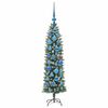 vidaXL Artificial Slim Christmas Tree Green and white 120 cm