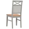 vidaXL Dining Chairs 2 pcs Grey Solid Oak Wood