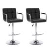 vidaXL Bar Stool | Set of 2 | Black | Faux leather | Medium | Height-Adjustable
