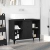 vidaXL Sink cabinet Black Oak 80 x 33 x 60 cm Engineered Wood and Iron