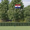 vidaXL Croatia Flag and Pole 5.5 m Aluminium