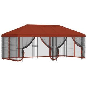 vidaXL 6 x 3 m Terracotta Polyester and Steel 190 gsm