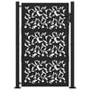 vidaXL Garden Gate Black 100x150 cm Steel Leaf Design