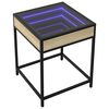 vidaXL Bedside Table with Infinity LED Sonoma Oak 40x40x51 cm