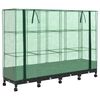 vidaXL Garden Planter with Greenhouse Cover&Wheels 4 pcs Black PP
