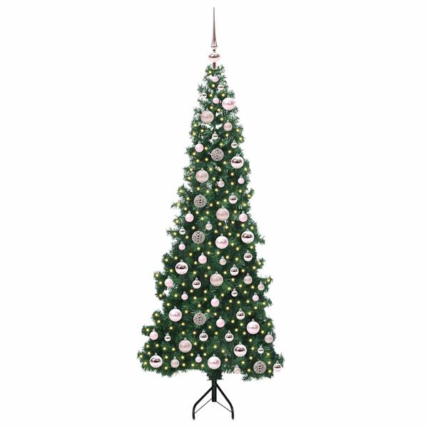 vidaXL Corner Artificial Christmas Tree Green 180 cm PVC and Metal