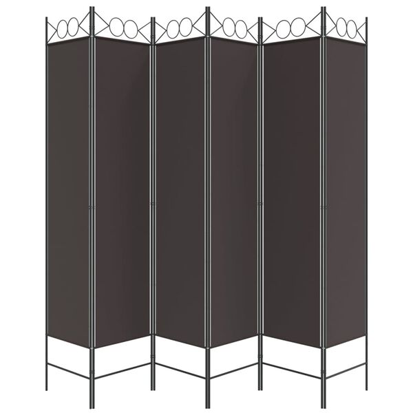 vidaXL 6-Panel Room Divider Brown 240x200 cm Fabric