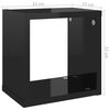 vidaXL Wall Cube Shelves 6 pcs High Gloss Black 22x15x22 cm