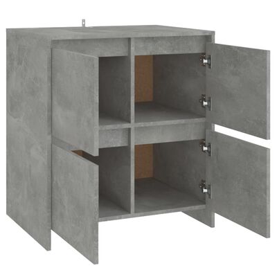 vidaXL Sideboards 2 pcs Concrete Grey 70x41x75 cm Engineered Wood