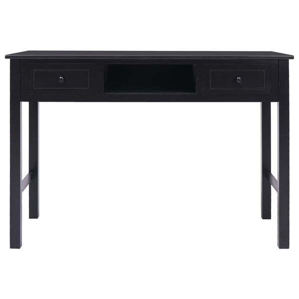 vidaXL Writing Desk Black 110x45x76 cm Wood