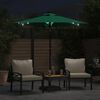 vidaXL Garden Parasol with LEDs and Steel Pole Green 225x225x212cm
