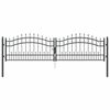 vidaXL Fence Gate with Spear Top KAMPEN 305 x 75 cm Steel Grey
