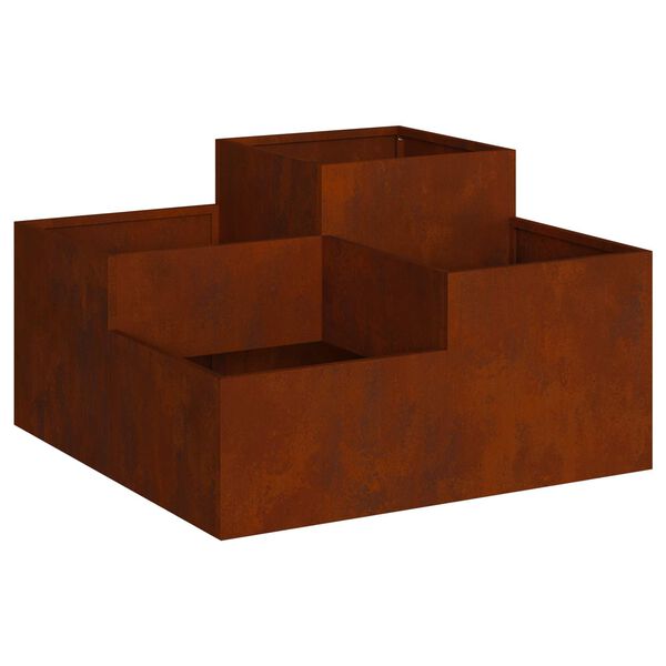 vidaXL Garden Planter Rusty 100 x 100 x 48 cm Weathering Steel