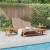 vidaXL Sun Lounger Reclining with Cushion Taupe Solid Acacia Wood