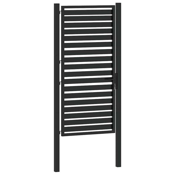 vidaXL Garden Gate Lockable Black 100x180 cm Aluminium