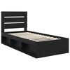 vidaXL Bed Frame with Headboard Black 100 x 200 cm Solid Pine Wood