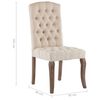 vidaXL Dining Chairs 2 pcs Beige Linen-Look Fabric
