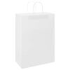 vidaXL Paper Bags 50 pcs with Handles White 32x17x44 cm