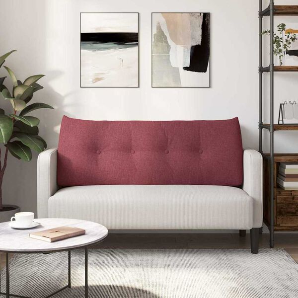 vidaXL Back Pillow Wine Red 120 x 24 x 50 cm Fabric