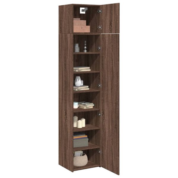 vidaXL Slim Storage Cabinet Brown Oak 45x42.5x225 cm Engineered Wood