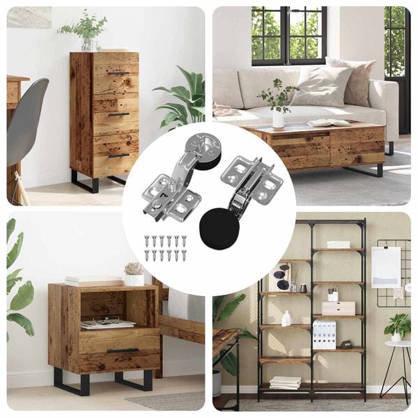 vidaXL Hinge 2 pcs Silver 0 Iron