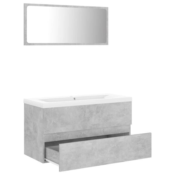 vidaXL Bathroom Furniture Set Concrete Grey Engineered Wood
