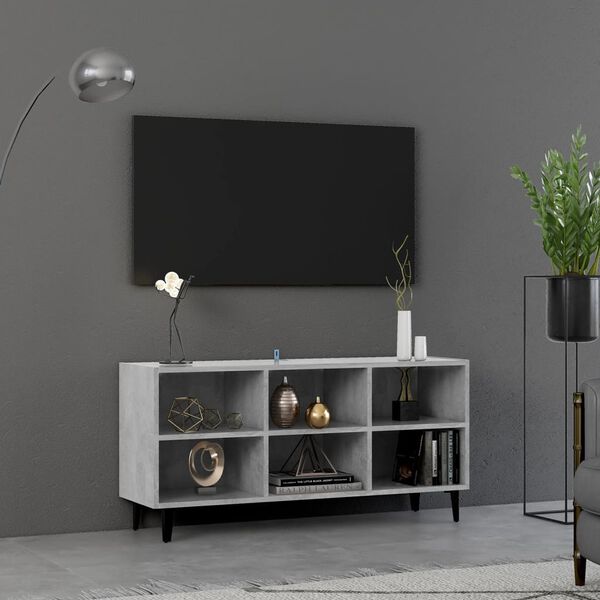 vidaXL TV Cabinet with Metal Legs Concrete Grey 103.5x30x50 cm
