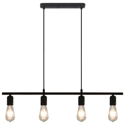 vidaXL Ceiling Lamp with Filament Bulbs 2 W Black 80 cm E27