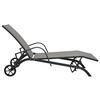 vidaXL Sun Lounger Steel and Textilene