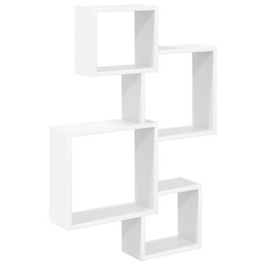 vidaXL Wall Cube Shelves Wall-Mounted White 64 x 13.5 x 91.5 cm