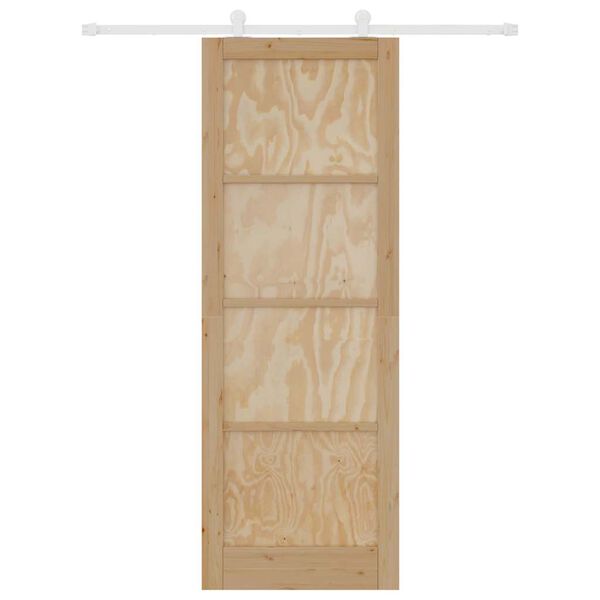vidaXL Sliding Door Brown 83 x 232 cm Solid Pine Wood