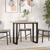 vidaXL Dining Table O-Frame 100x50x75.5 cm Solid Wood Pine and Steel