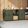 vidaXL Kitchen Storage Set with Shelf 3 pcs Olive Green Steel