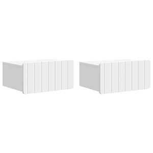 vidaXL Wall-Mounted Bedside Cabinet 2 pcs White 49 x 34.5 x 24 cm